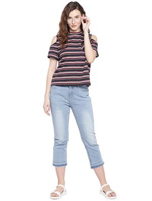 frayed hem stone washed cropped jeans - 16299125 - Standard Image - 4
