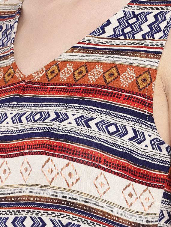 aztec asymmetric hem maxi dress - 16299214 - Zoom Image - 4