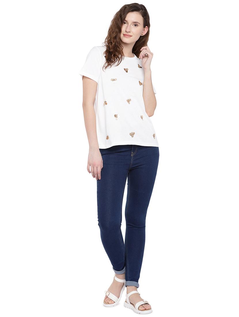 crew neck embellished top - 16299258 - Zoom Image - 4