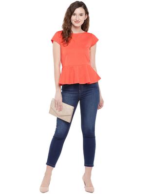 cut out detail peplum top - 16299260 - Standard Image - 4