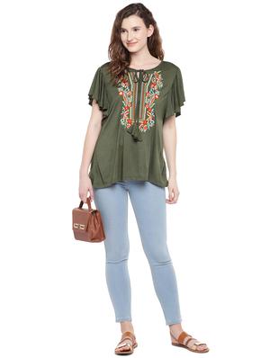 flutter sleeved embroidered top - 16299262 - Standard Image - 4