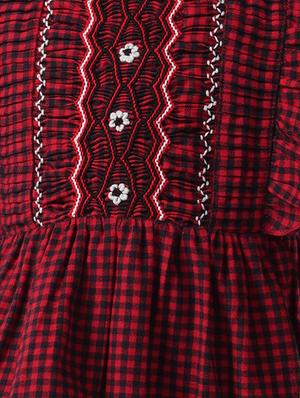 frill trim checkered frock - 16302001 - Standard Image - 4