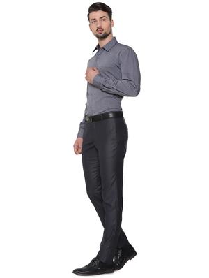 grey solid formal shirt - 16302133 - Standard Image - 4