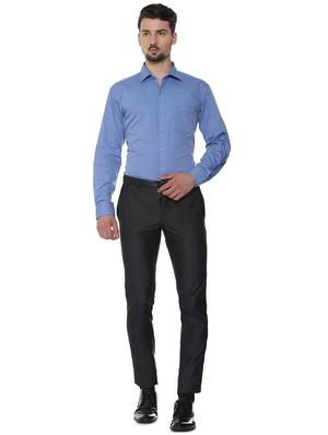 blue solid formal shirt - 16302142 - Standard Image - 4