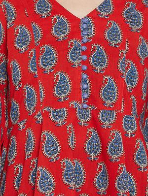 paisley a-line kurti - 16302400 - Standard Image - 4