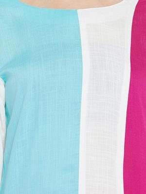 color block straight kurta - 16302411 - Standard Image - 4