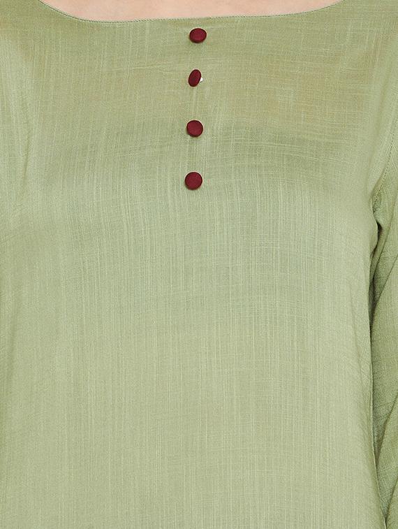 solid straight kurta - 16302413 - Zoom Image - 4