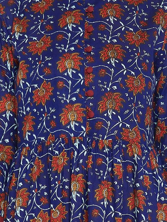 floral flared kurta - 16302414 - Zoom Image - 4