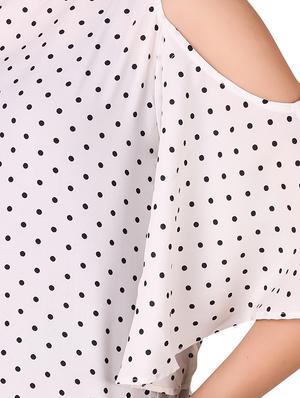 cold shoulder polka dot top - 16302509 - Standard Image - 4