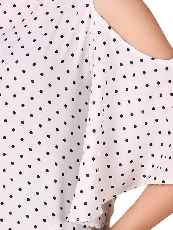 cold shoulder polka dot top - 16302509 - Zoom Image - 4