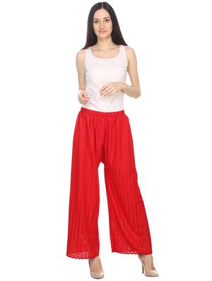 solid embroidered palazzo - 16302787 - Standard Image - 4