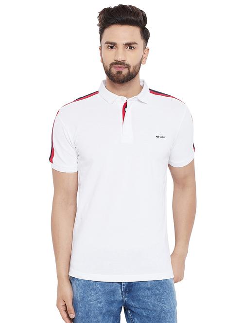 white solid polo t-shirt - 16303584 - Standard Image - 1