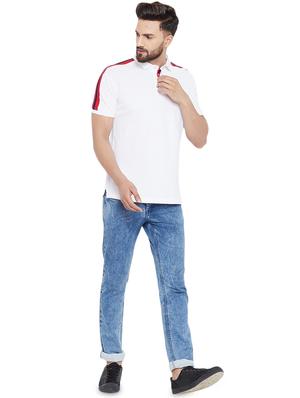 white solid polo t-shirt - 16303584 - Standard Image - 4