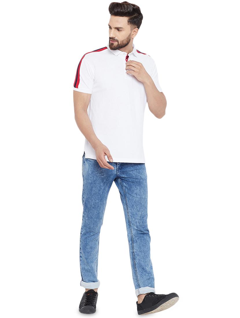 white solid polo t-shirt - 16303584 - Zoom Image - 4