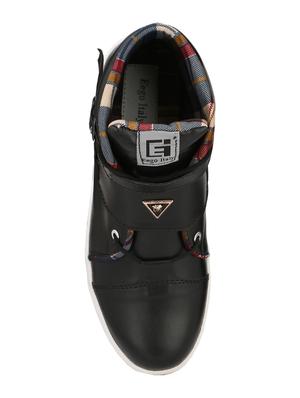 black leatherette lace up sneakers - 16304628 - Standard Image - 4