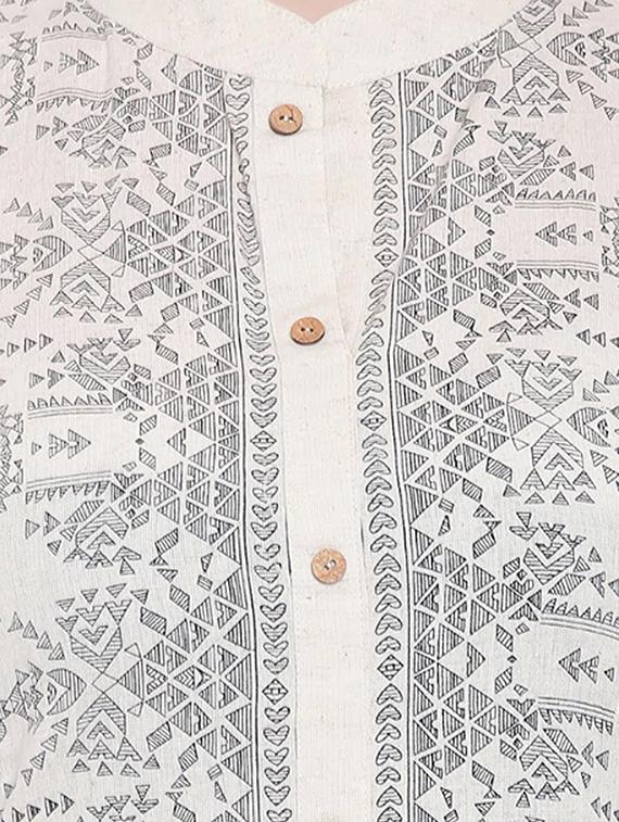 geometrical printed straight kurta - 16305021 - Zoom Image - 4