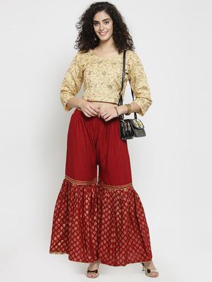 foil printed sharara - 16305124 - Standard Image - 4