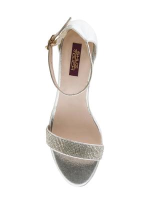 silver back strap sandals - 16305207 - Standard Image - 4