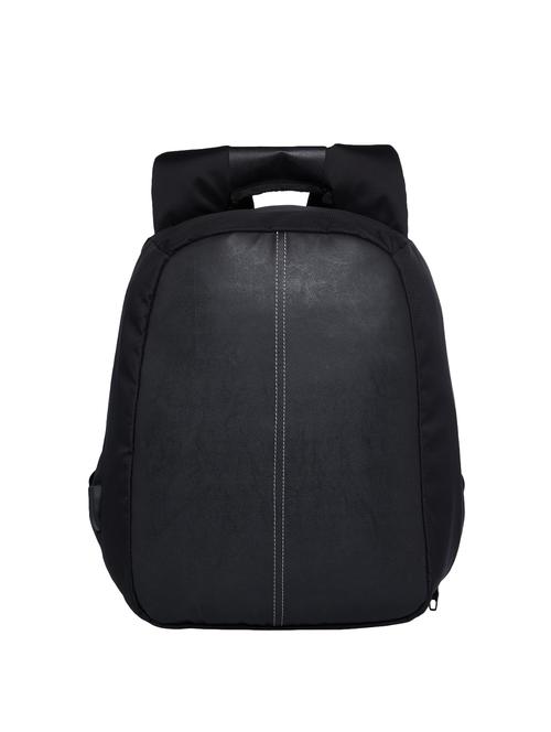 black leatherette (pu) laptop backpack - 16305502 - Standard Image - 1