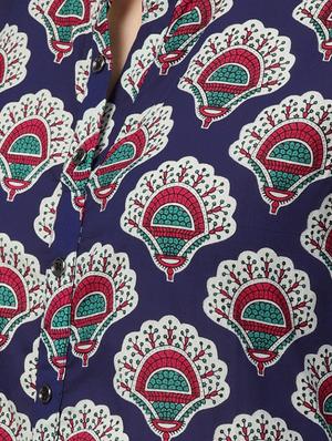 indigo printed ethnic dress - 16305720 - Standard Image - 4