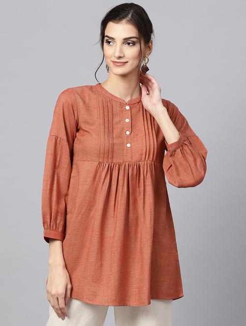 Solid a-line kurti - 16305734 - Standard Image - 1