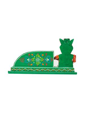 golden peacock handcrafted green pen stand - 16306645 - Standard Image - 4