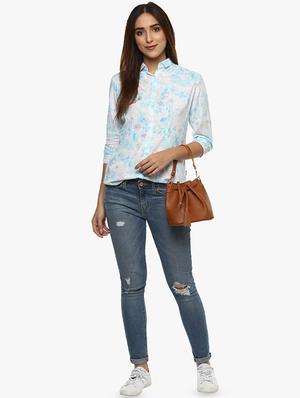 curved hem floral shirt - 16306695 - Standard Image - 4