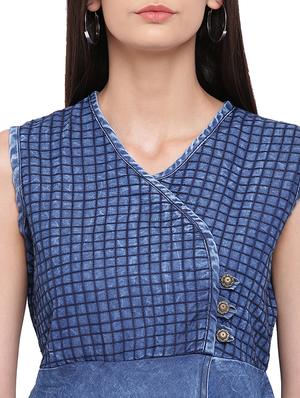 button detail denim a line dress - 16306874 - Standard Image - 4