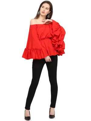 ruffle detail off shoulder top - 16307906 - Standard Image - 4
