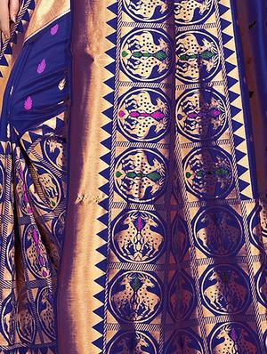 conversational zari motif banarasi saree with blouse - 16308651 - Standard Image - 4