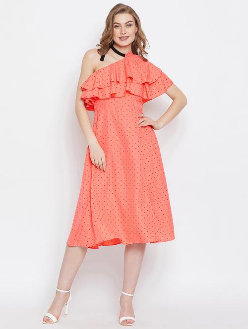tie knot ruffled a-line dress - 16308841 - Standard Image - 1