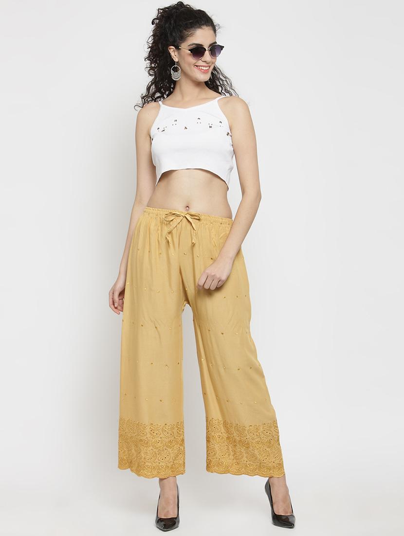 embroidered solid palazzo - 16309470 - Zoom Image - 4