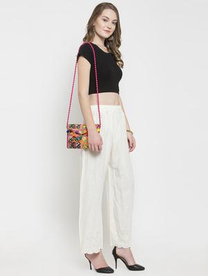 Embroidered solid palazzo - 16309472 - Standard Image - 4