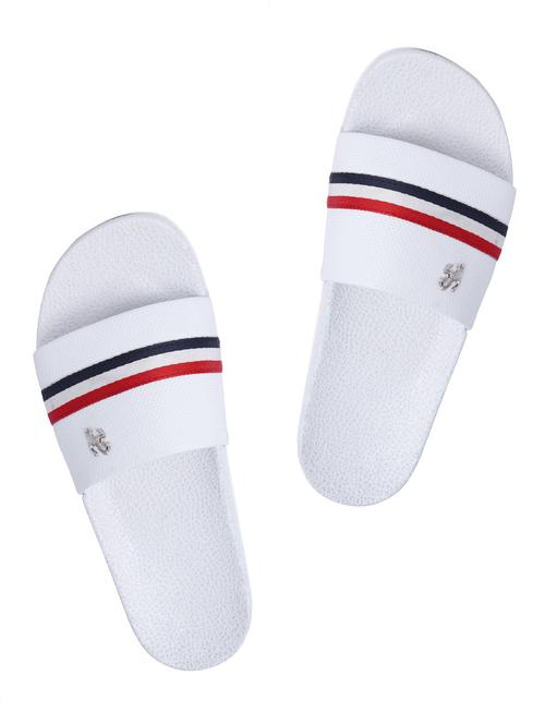 white leatherette slip on flip flops - 16310339 - Standard Image - 1