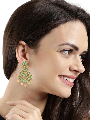 gold brass other earring - 16310593 - Standard Image - 4