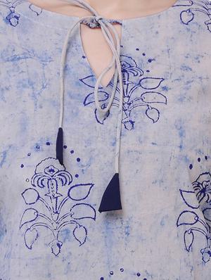 block print flared kurti - 16311170 - Standard Image - 4