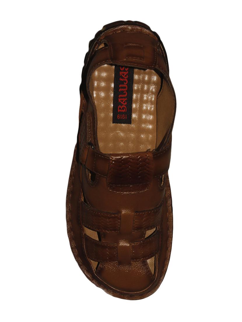 tan leatherette back strap sandals - 16312551 - Zoom Image - 4