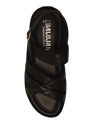 black leatherette back strap sandals - 16312555 - Standard Image - 4