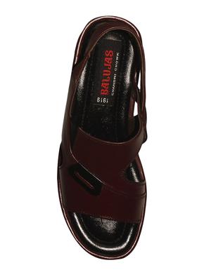 maroon leatherette back strap sandals - 16312571 - Standard Image - 4