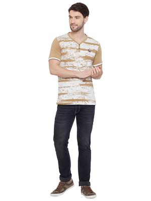 beige front print t-shirt - 16312795 - Standard Image - 4
