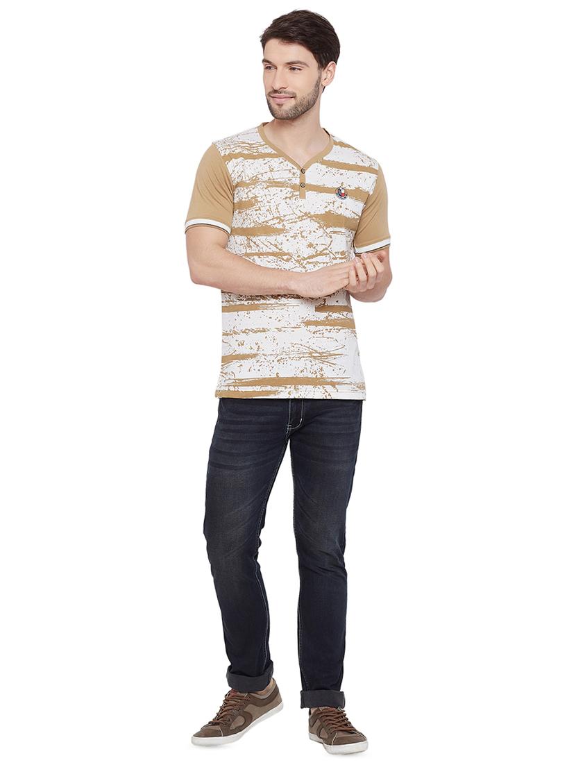 beige front print t-shirt - 16312795 - Zoom Image - 4