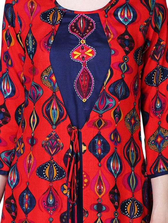 printed layered kurta - 16312824 - Zoom Image - 4