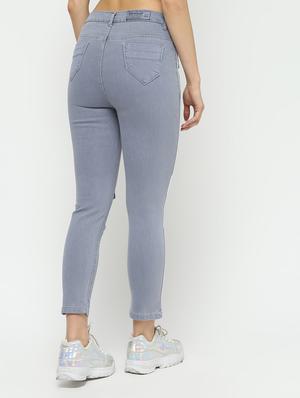 side taped knee slit jeans - 16313345 - Standard Image - 4