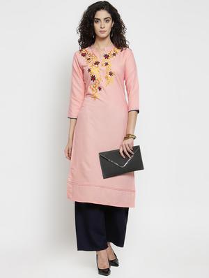 embroidered straight kurta - 16313971 - Standard Image - 4