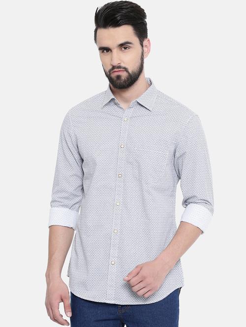 grey printed casual shirt - 16314176 - Standard Image - 1