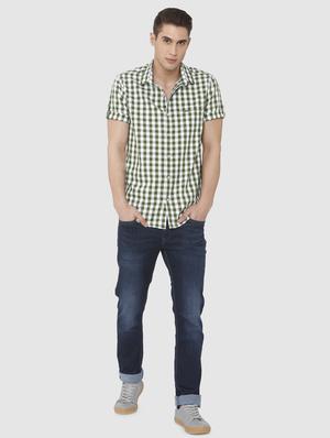 green checkered casual shirt - 16314230 - Standard Image - 4