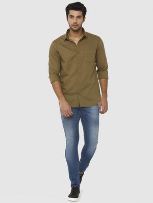 brown solid casual shirt - 16314279 - Standard Image - 4