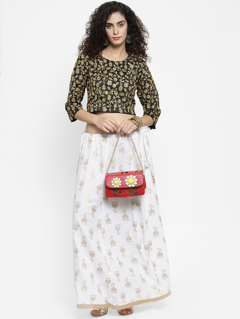 foil printed flared skirt - 16315199 - Zoom Image - 4