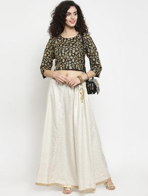 foil printed flared skirt - 16315209 - Standard Image - 4