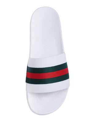 white leatherette slip on flip flops - 16315729 - Standard Image - 4